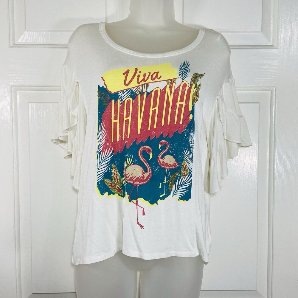 Self Esteem Butterfly Sleeve Top Women’s Size L